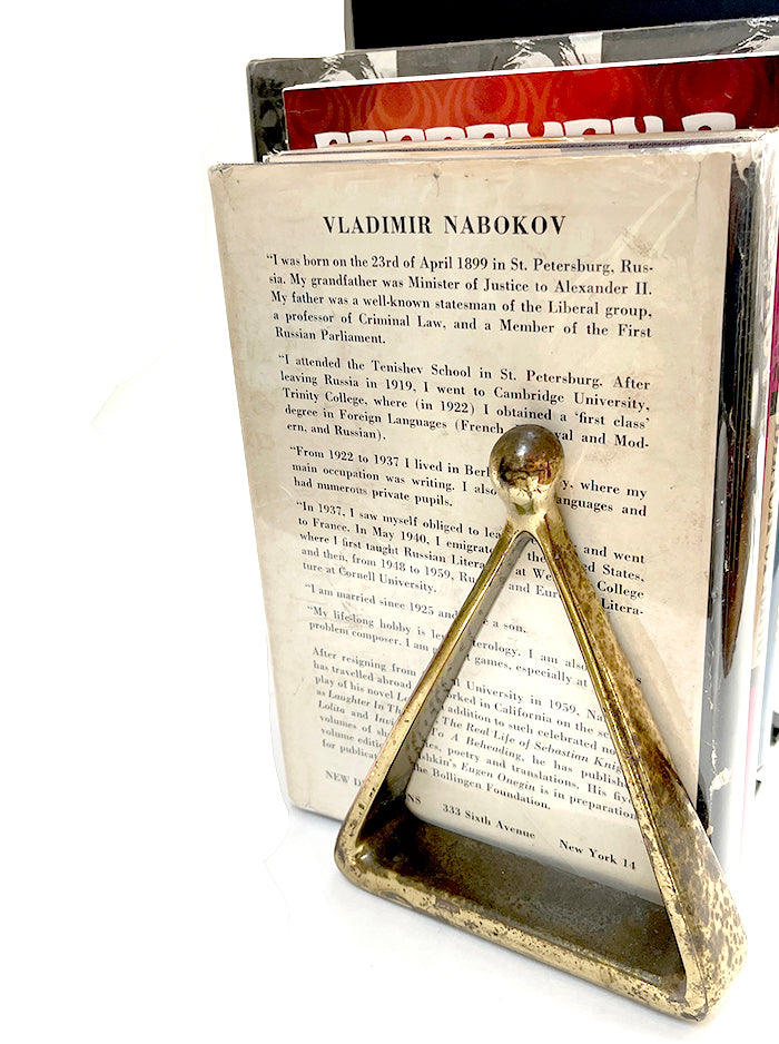 Vintage Ben Seibel for Jenfred Ware Brass Triangular Bookends