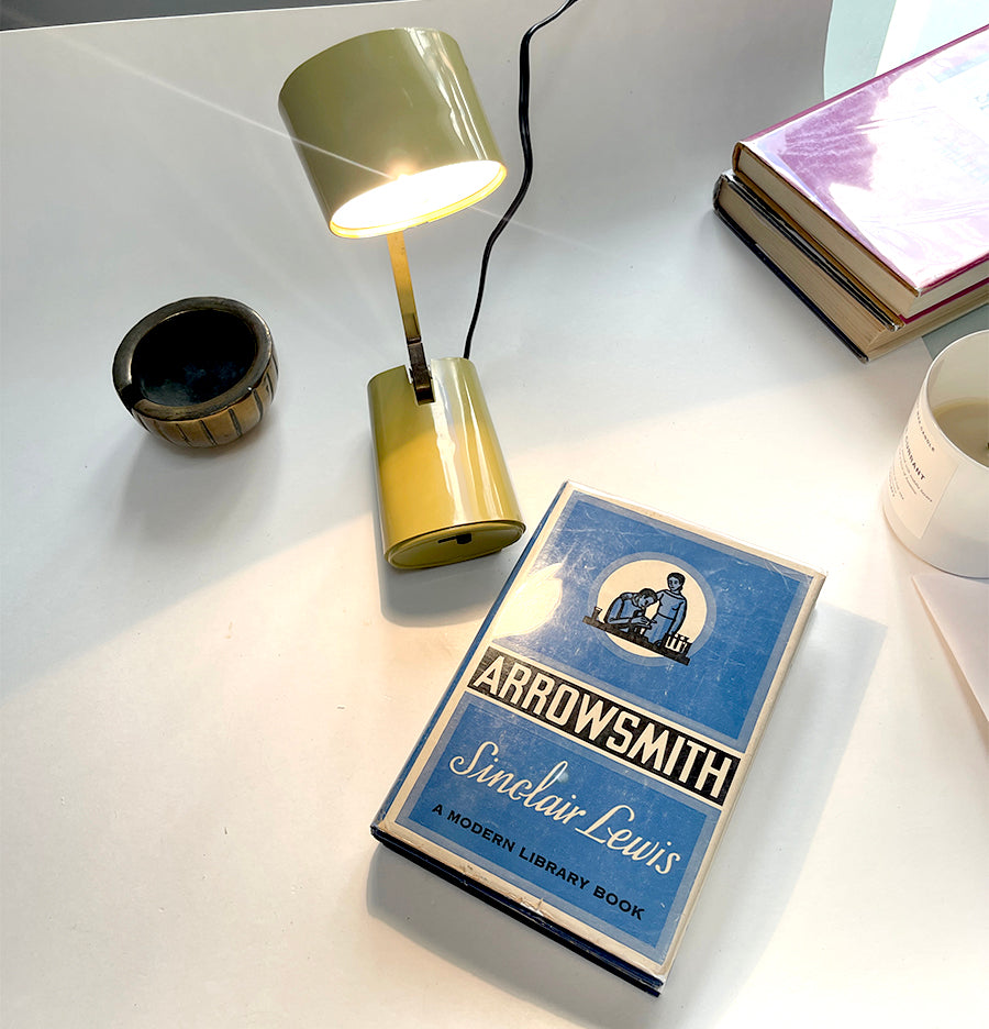 Vintage Tensor Olive Green "Cricket" Model 6100 Folding Desk Lamp