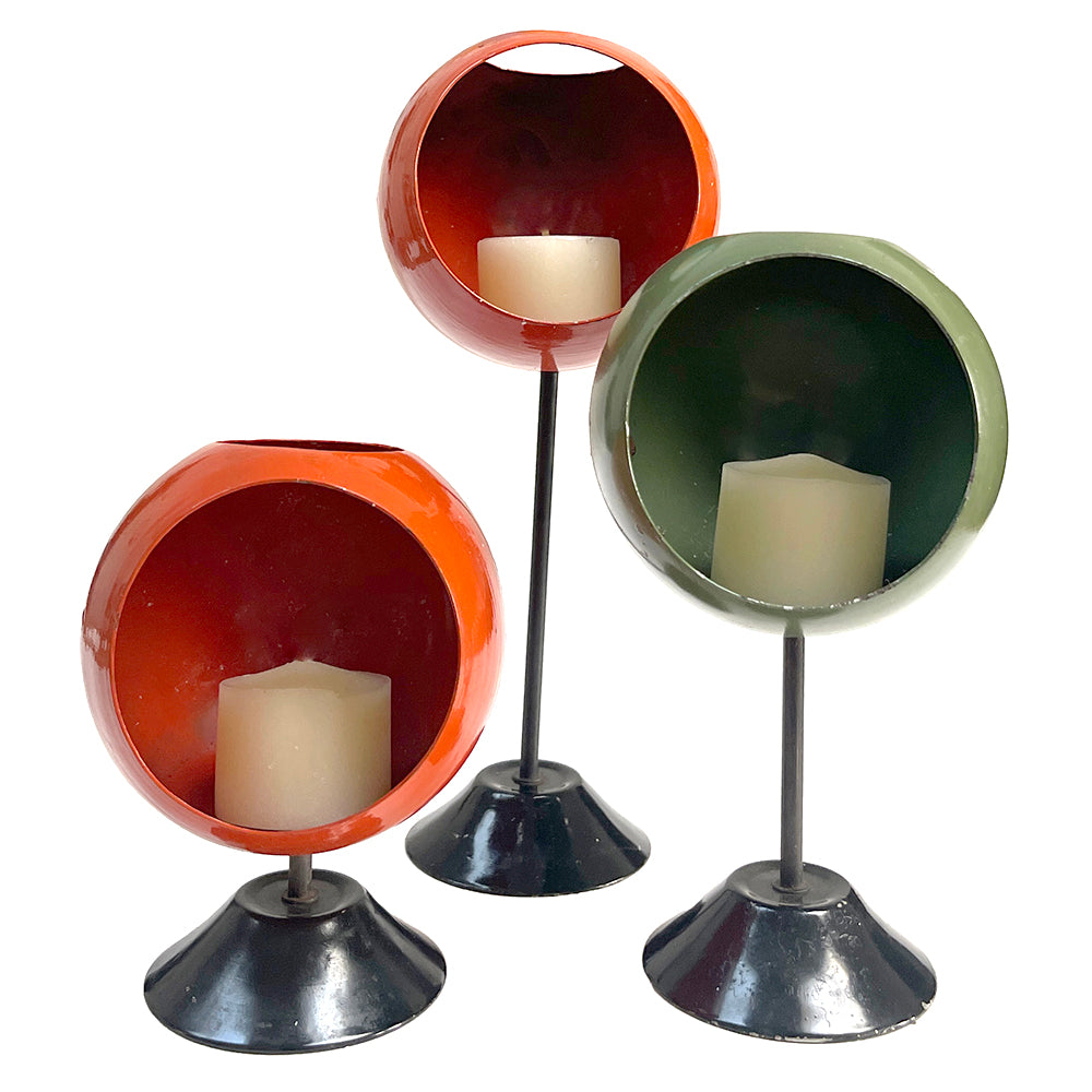 Vintage Mid Century Set of Egg-Shaped Candle Sconces