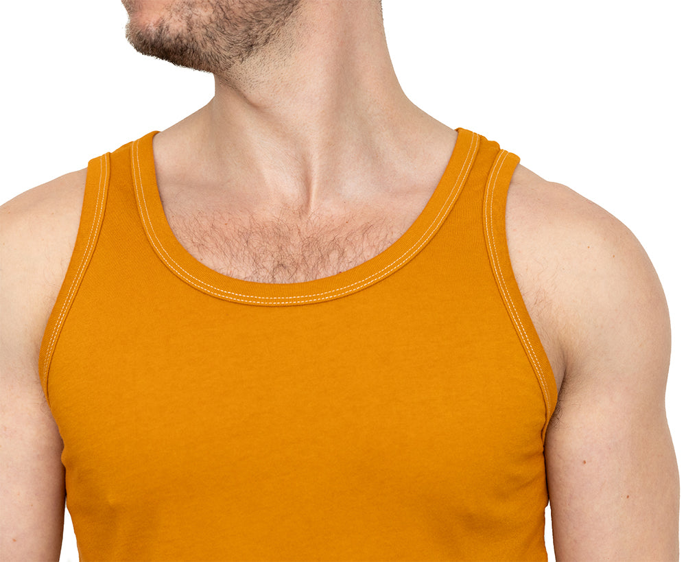 The "Bruiser" Cotton Tank Top in Varsity Gold (SIZE S)