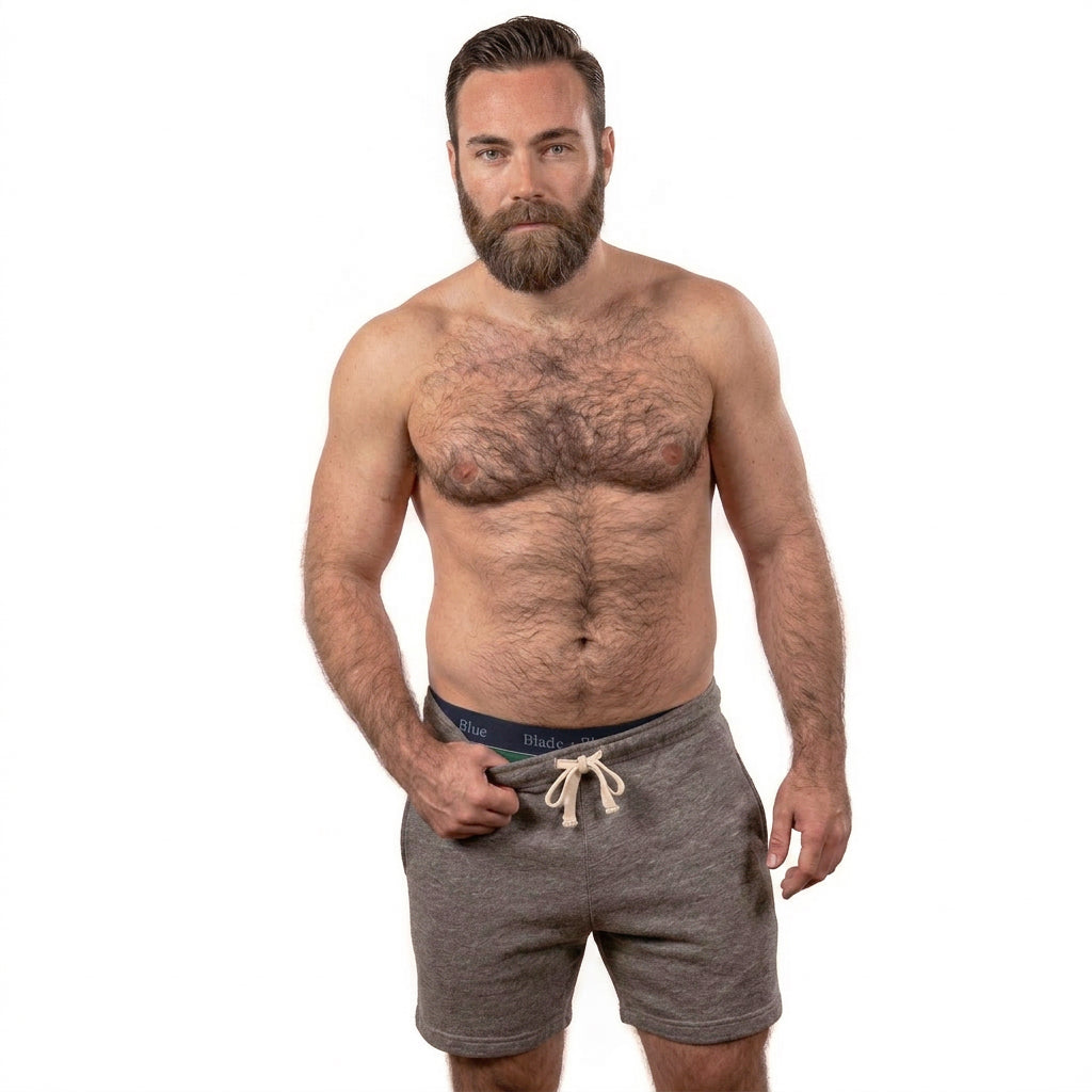 The Cruiser French Terry 5" Varsity Sweat Shorts in Heather Grey - Made In USA