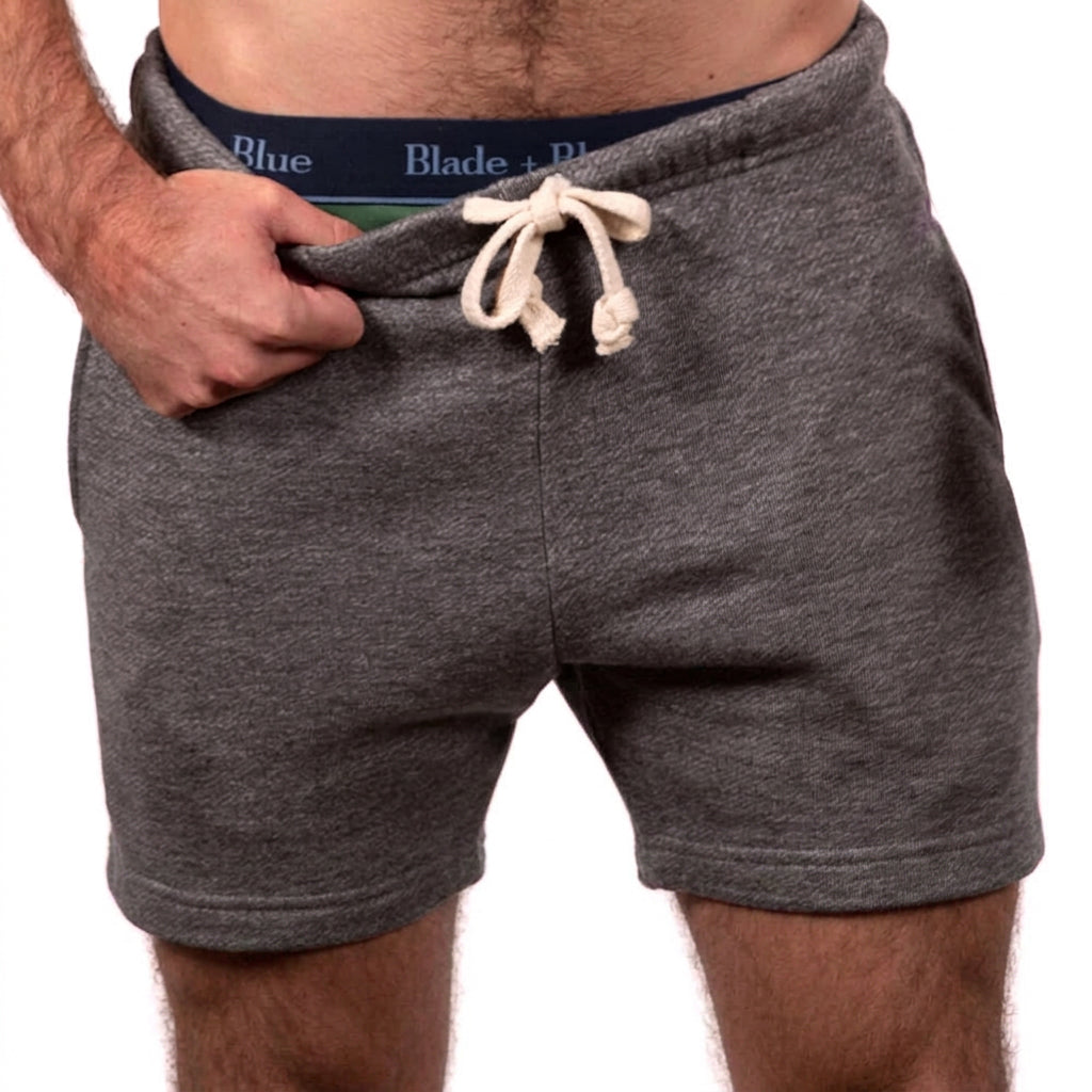 The Cruiser French Terry 5" Varsity Sweat Shorts in Heather Grey - Made In USA