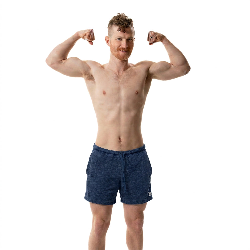 The Cruiser French Terry 5" Varsity Sweat Shorts in Steel Blue