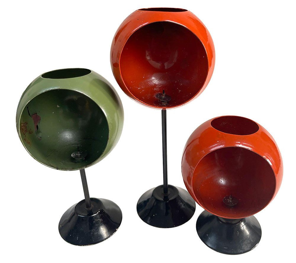 Vintage Mid Century Set of Egg-Shaped Candle Sconces