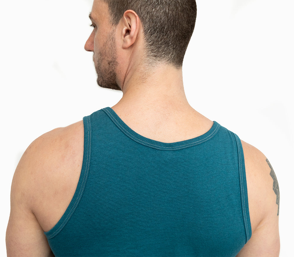 The "Bruiser" Cotton Tank Top in Teal Blue