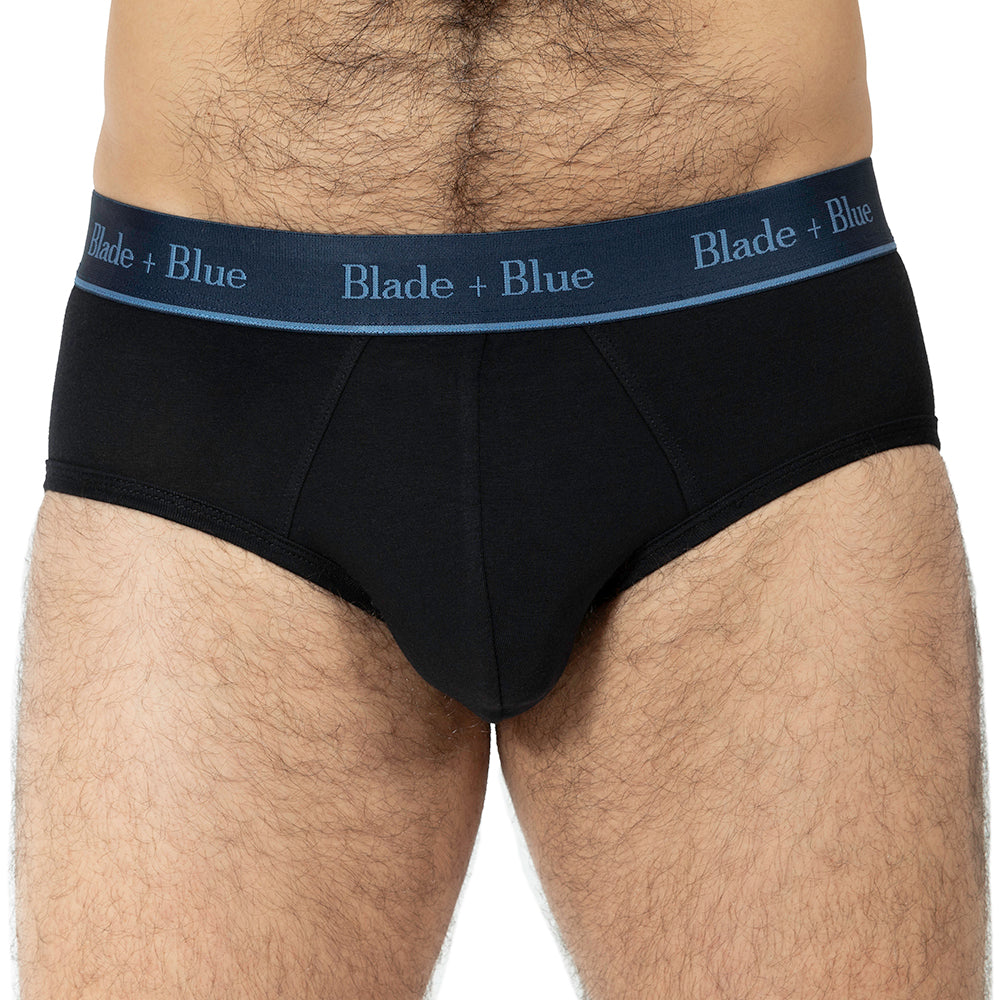 Black Low Rise Brief Underwear - Made In USA