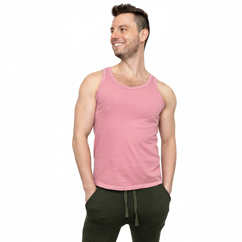 The "Bruiser" Cotton Tank Top in Spring Pink (Size L &XL)