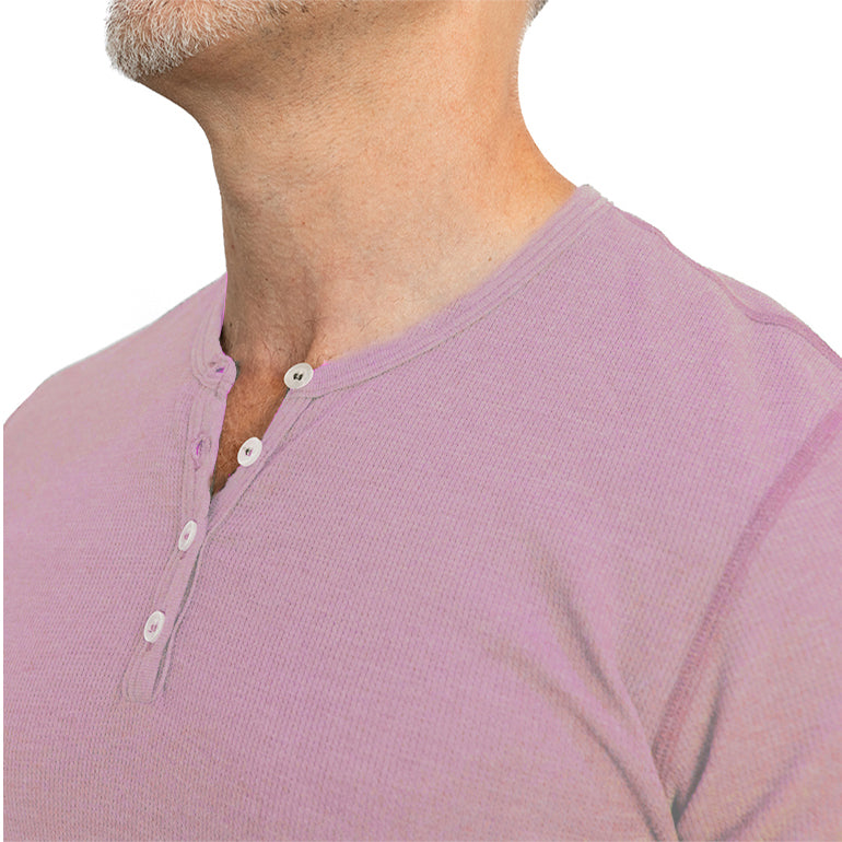 Pink Baby Thermal Long Sleeve Henley Shirt