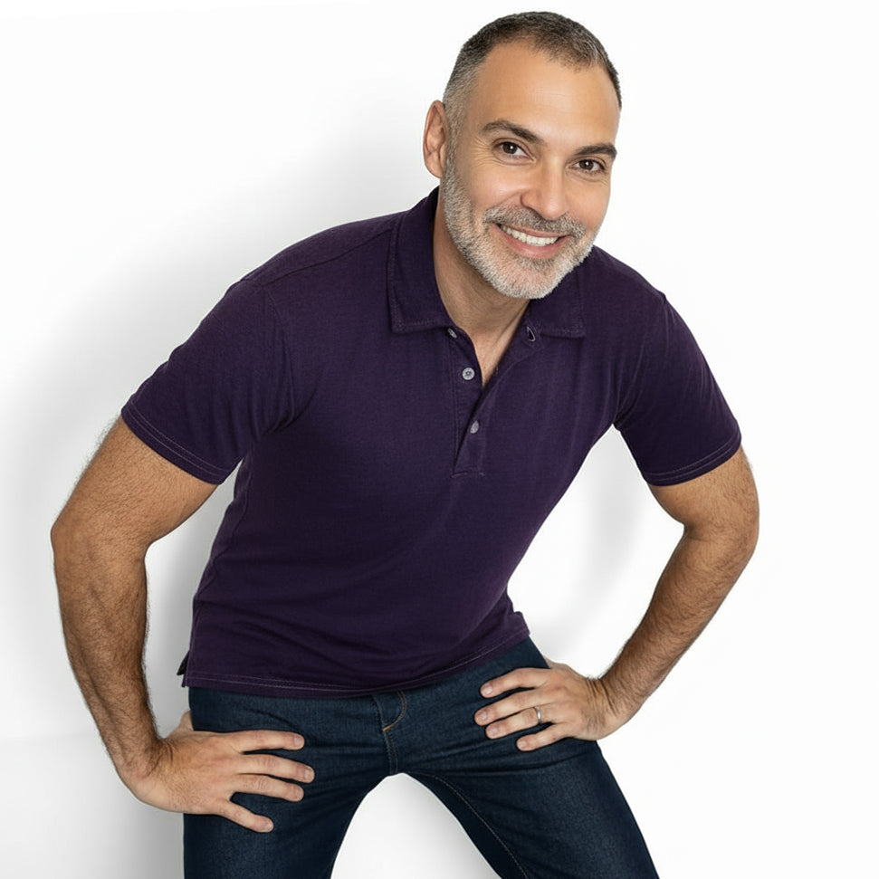 The "Driver" Tri-Blend Polo T-Shirt In Black Cherry Purple