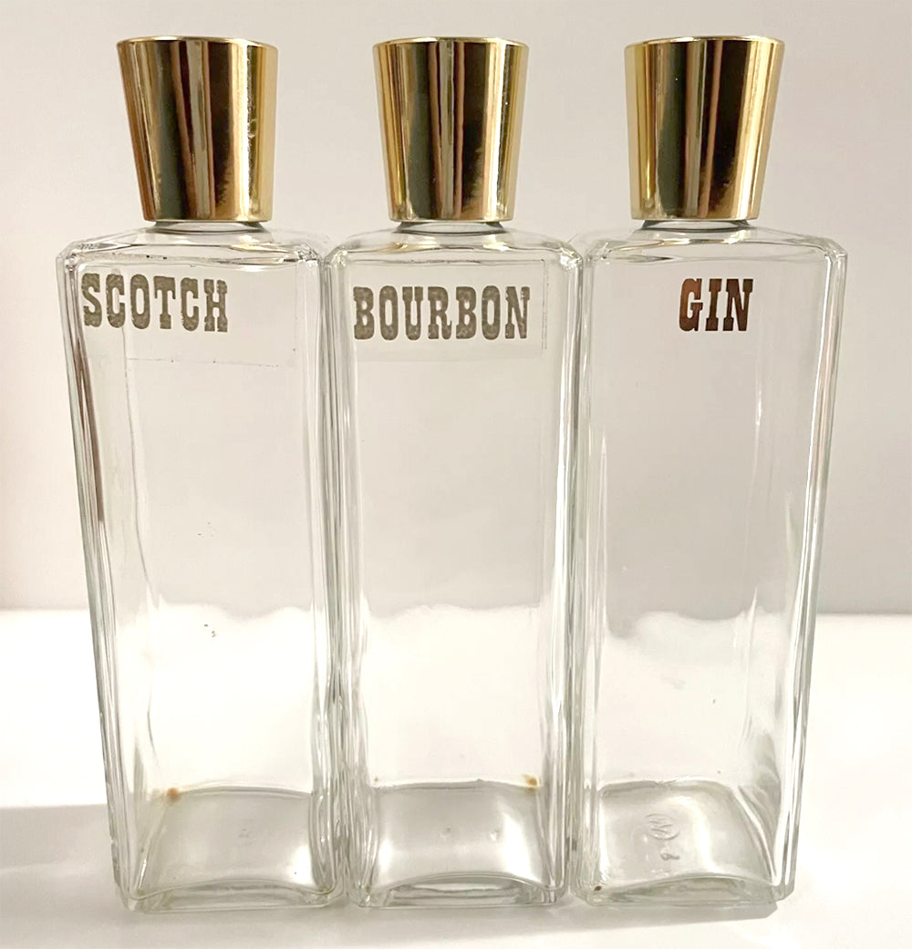Vintage "Scotch, Bourbon & Gin" Travel Bar Set