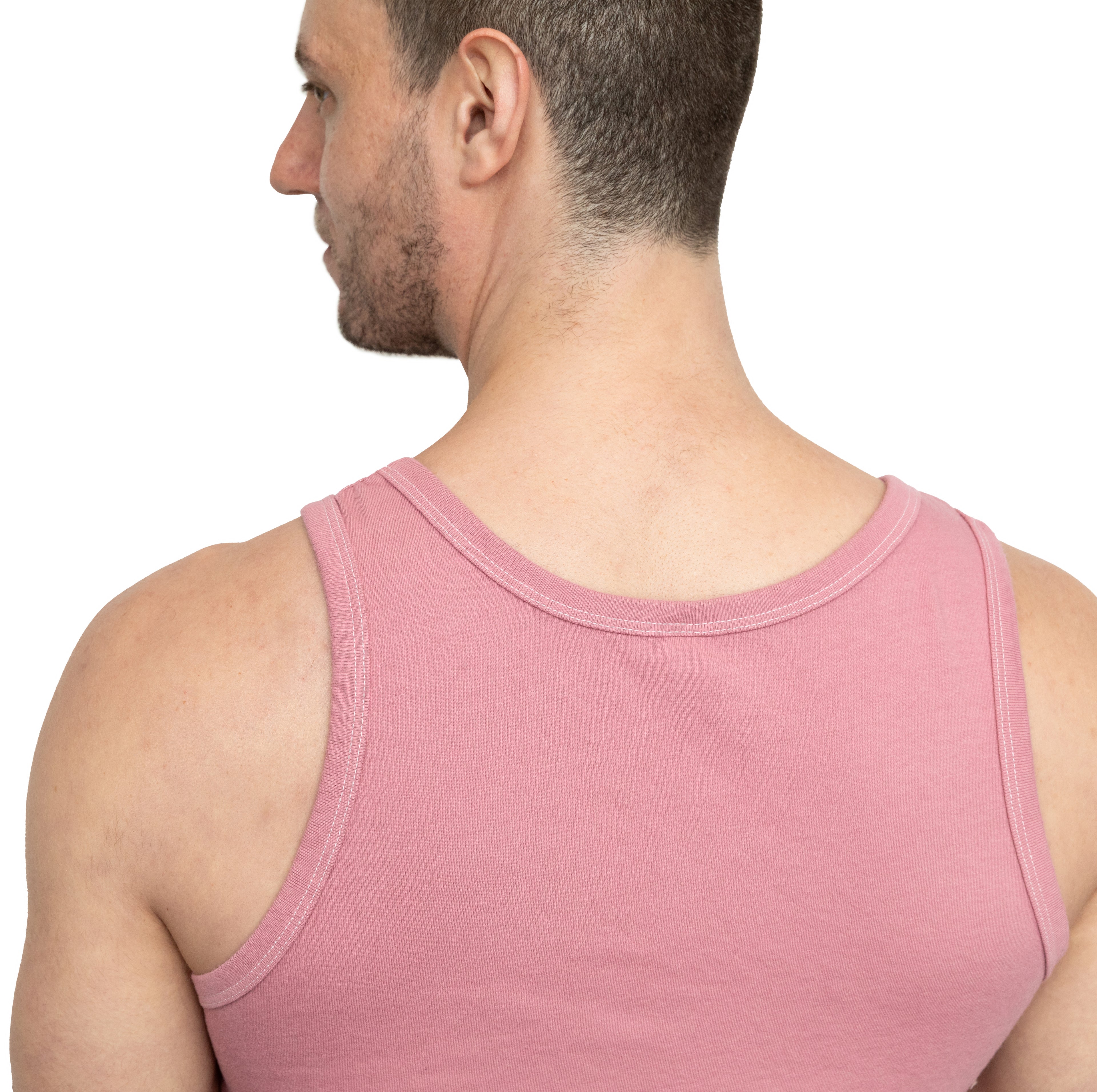 The "Bruiser" Cotton Tank Top in Spring Pink (L & XL)