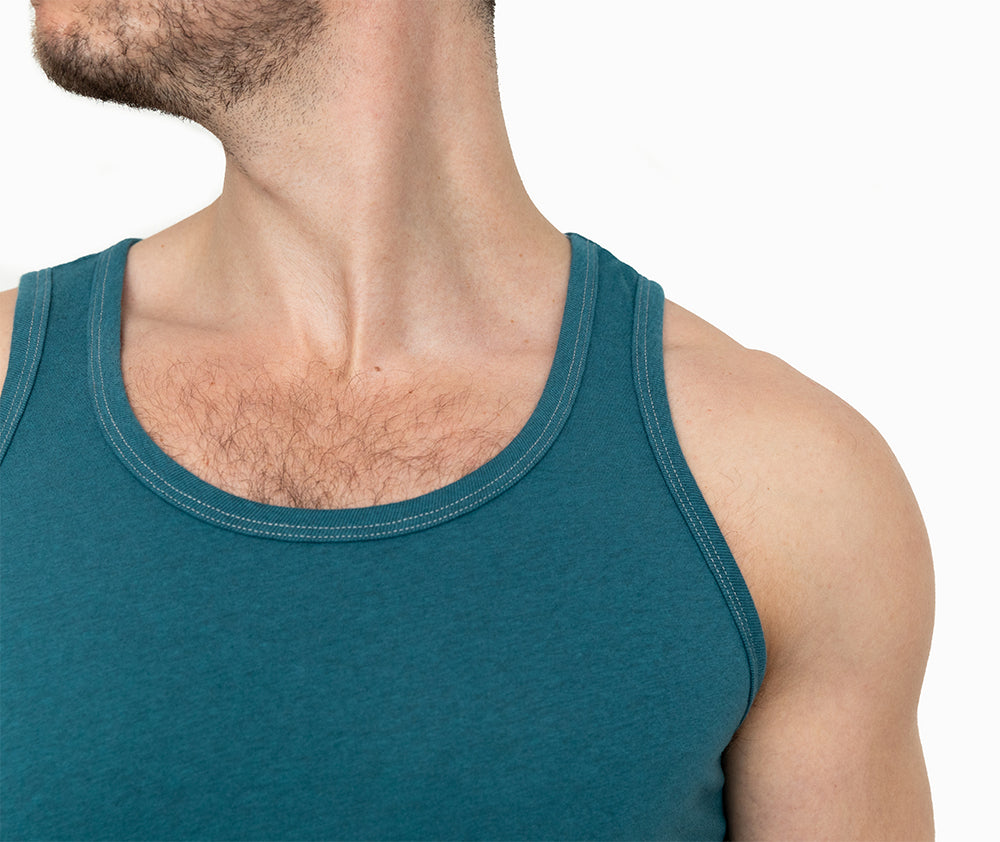 The "Bruiser" Cotton Tank Top in Teal Blue