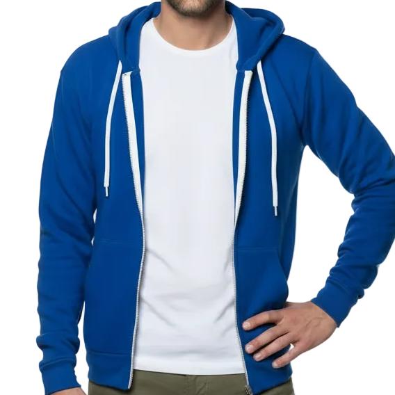 The "Starter" Full Zip 50/50 Hoodie in Cobalt Blue