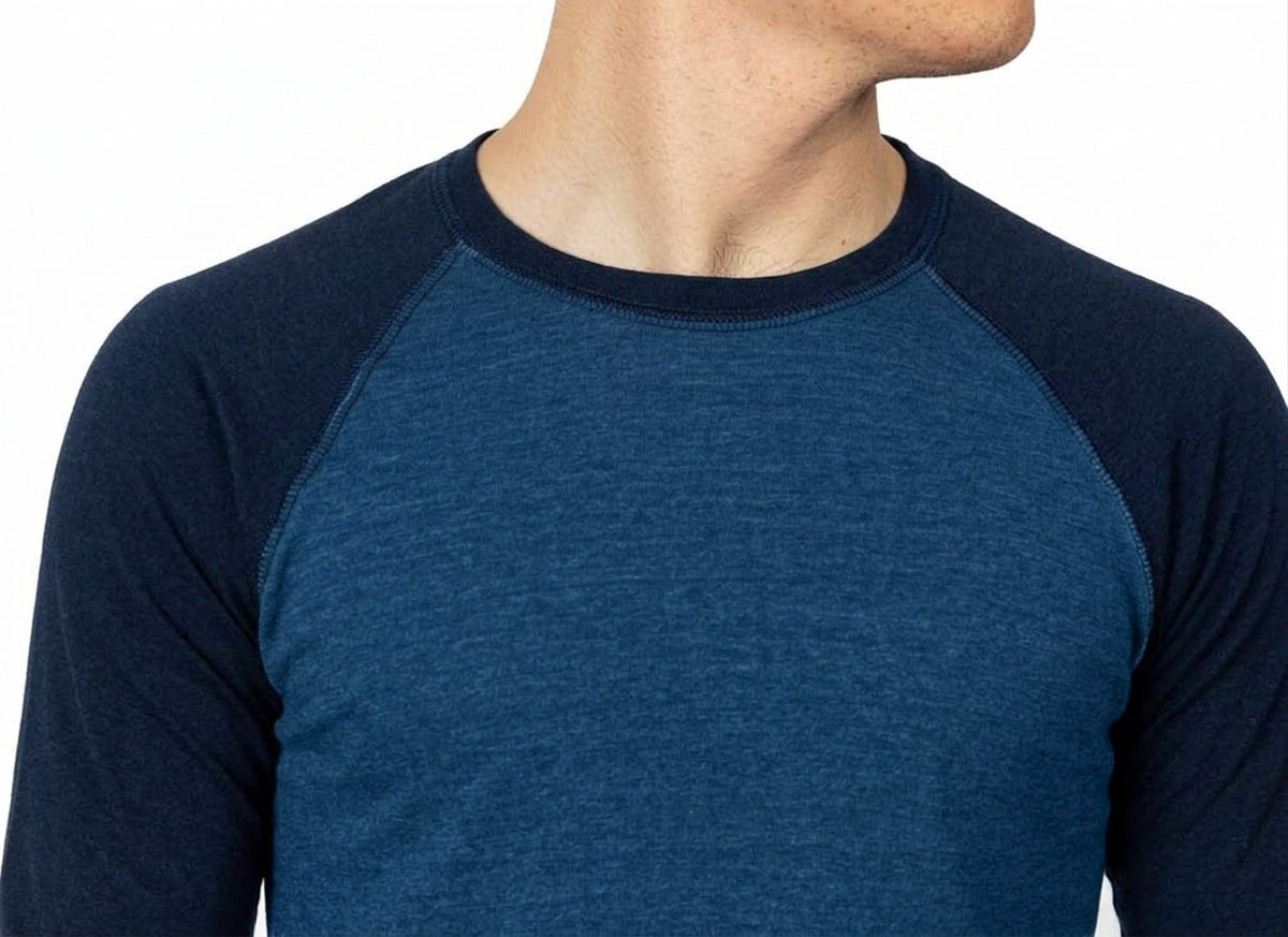 Tonal Indigos Contrast Tri-Blend 3/4 Sleeve Baseball Tee