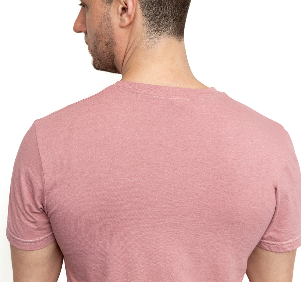 THE "SLUGGER" Short Sleeve Henley Tee in Spring Pink (Size L)