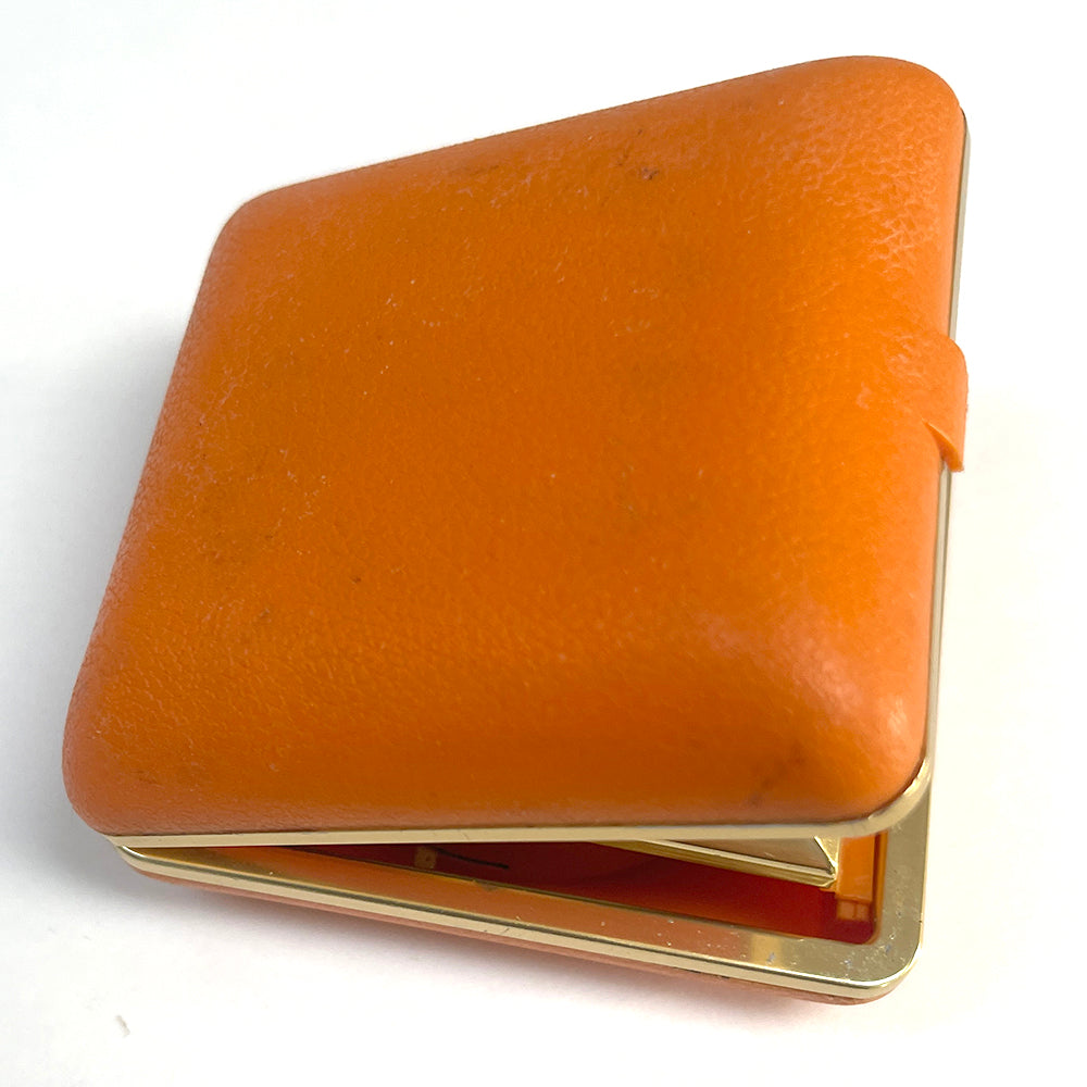 Vintage Mid Century Orange Fold-Up Travel Alarm Clock