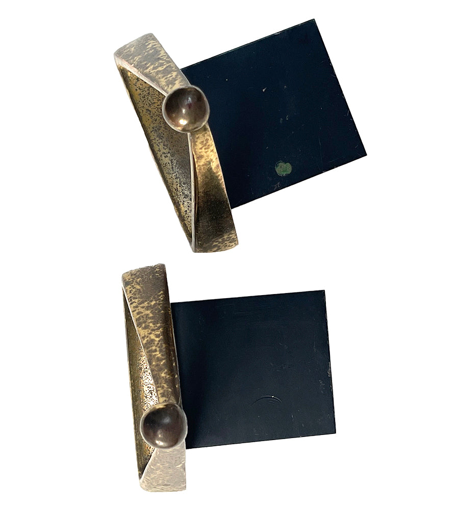 Vintage Ben Seibel for Jenfred Ware Brass Triangular Bookends