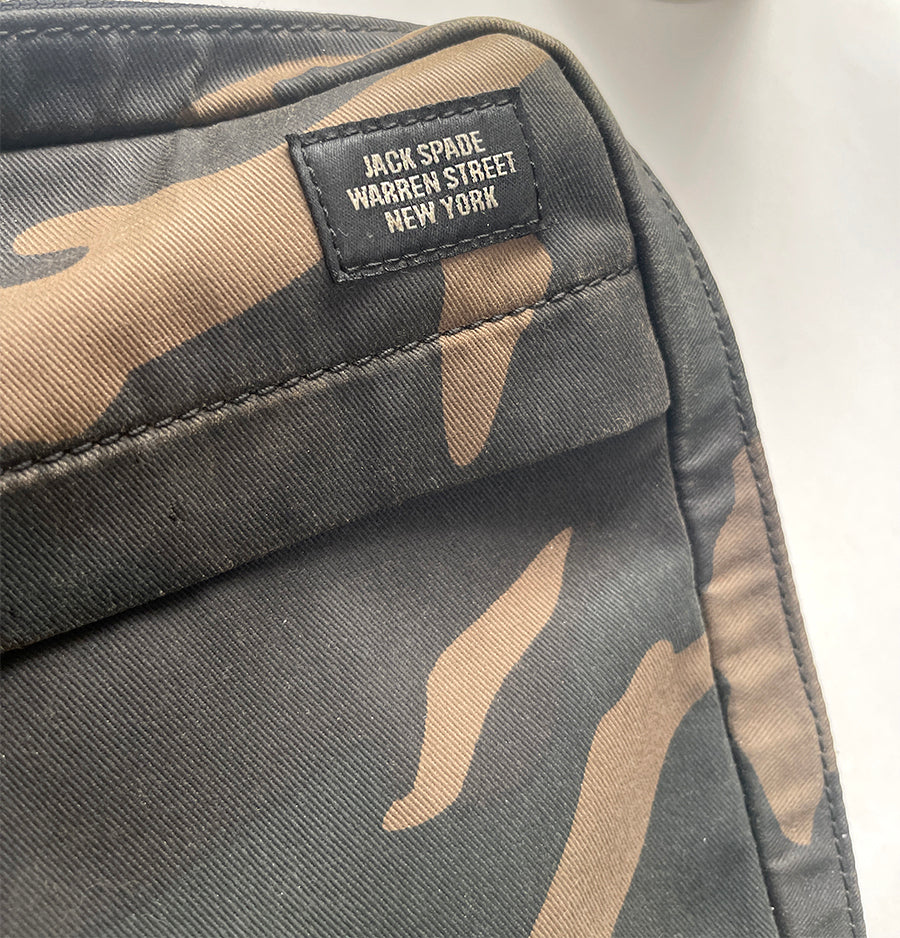 Jack Spade Camouflage & Leather Backpack / Briefcase Hybrid Bag