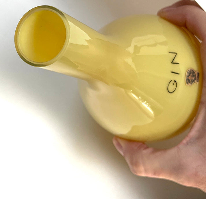 Vintage Danish Kastrup Glass for Raymor Yellow Glass Gin Decanter