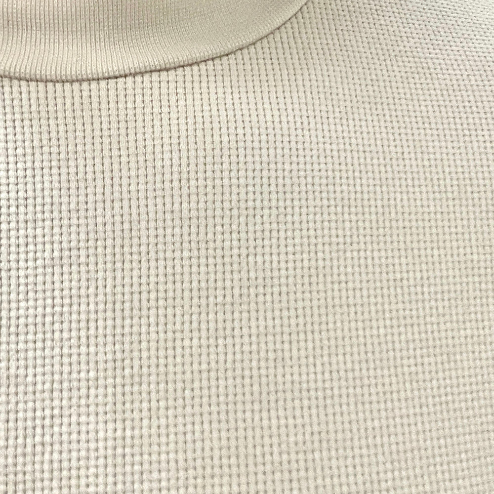 Heavyweight Cotton Army Surplus Sweater Stitch Crewneck in Cream (SIZE M)