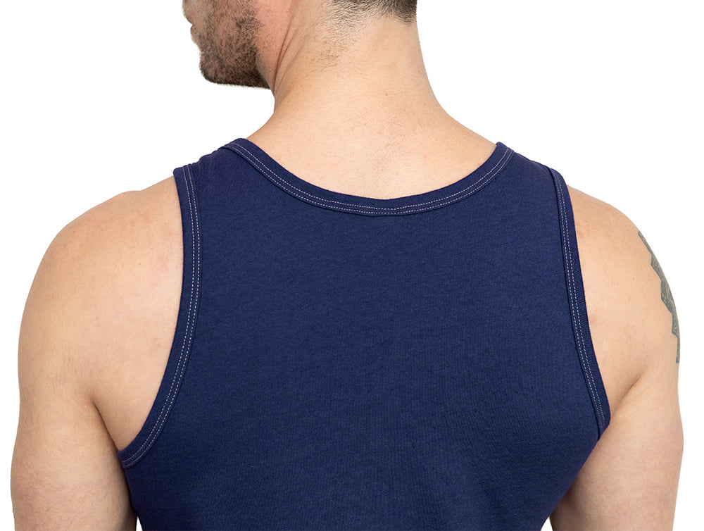 The "Bruiser" Cotton Tank Top in Navy Blue