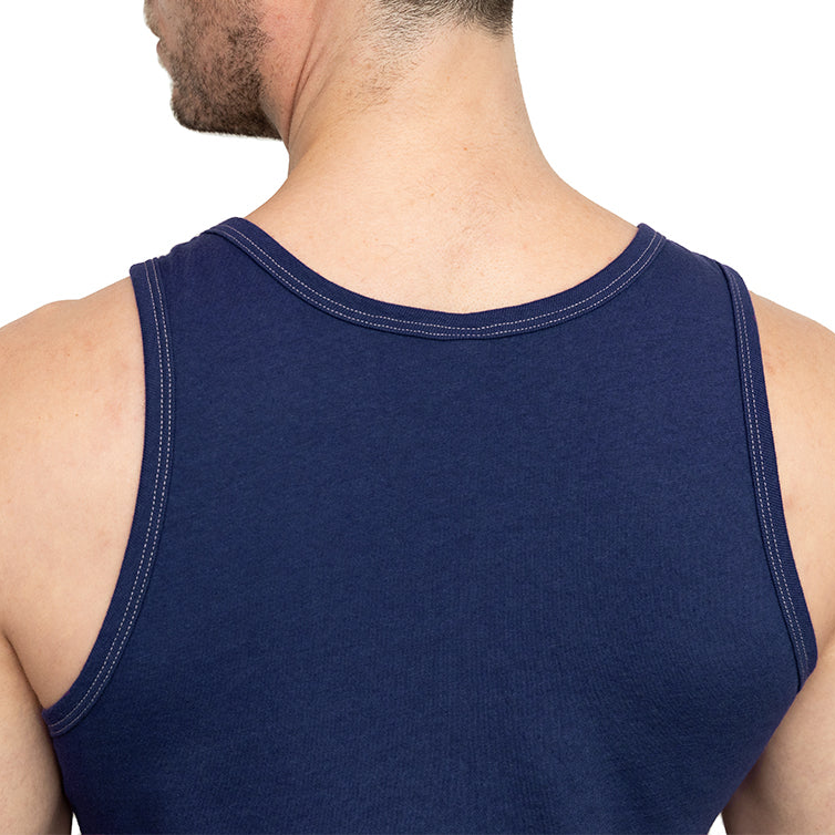 The "Bruiser" Cotton Tank Top in Navy Blue