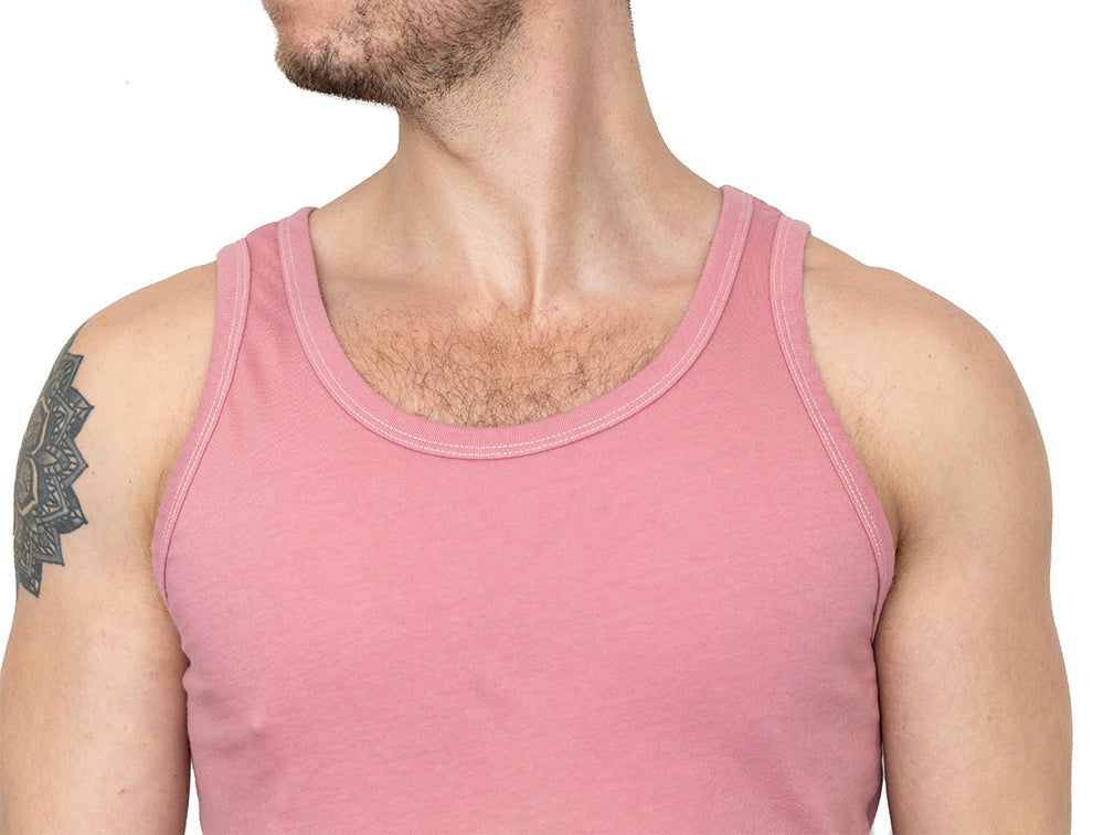 The "Bruiser" Cotton Tank Top in Spring Pink (L & XL)