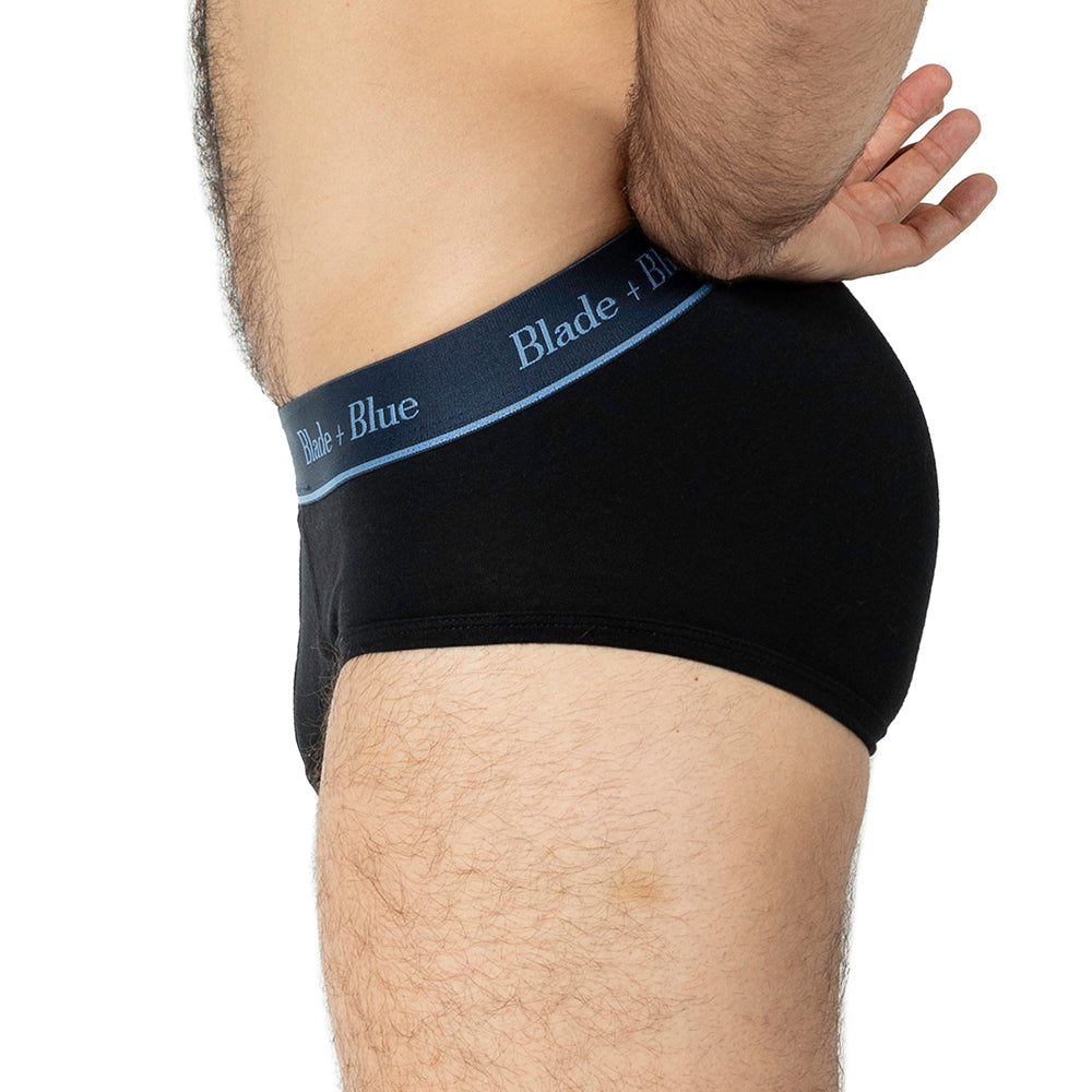 Black Low Rise Brief Underwear - Made In USA