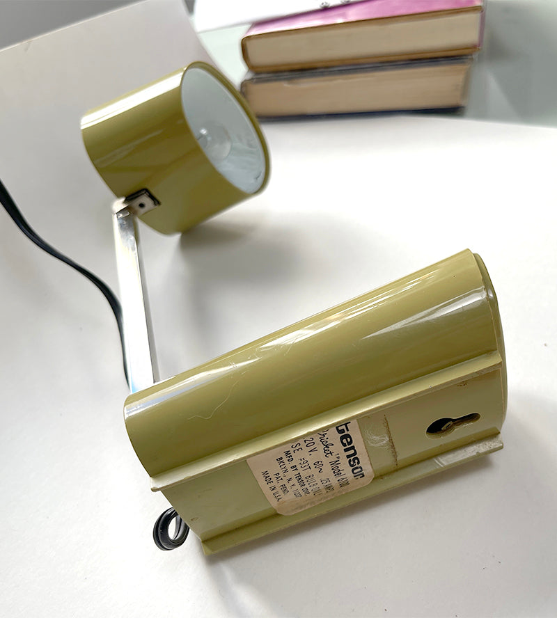 Vintage Tensor Olive Green "Cricket" Model 6100 Folding Desk Lamp