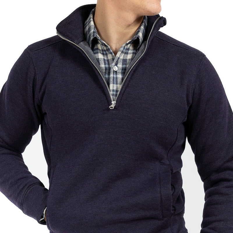 Fleece Quarter Zip With Pockets in Black Cherry