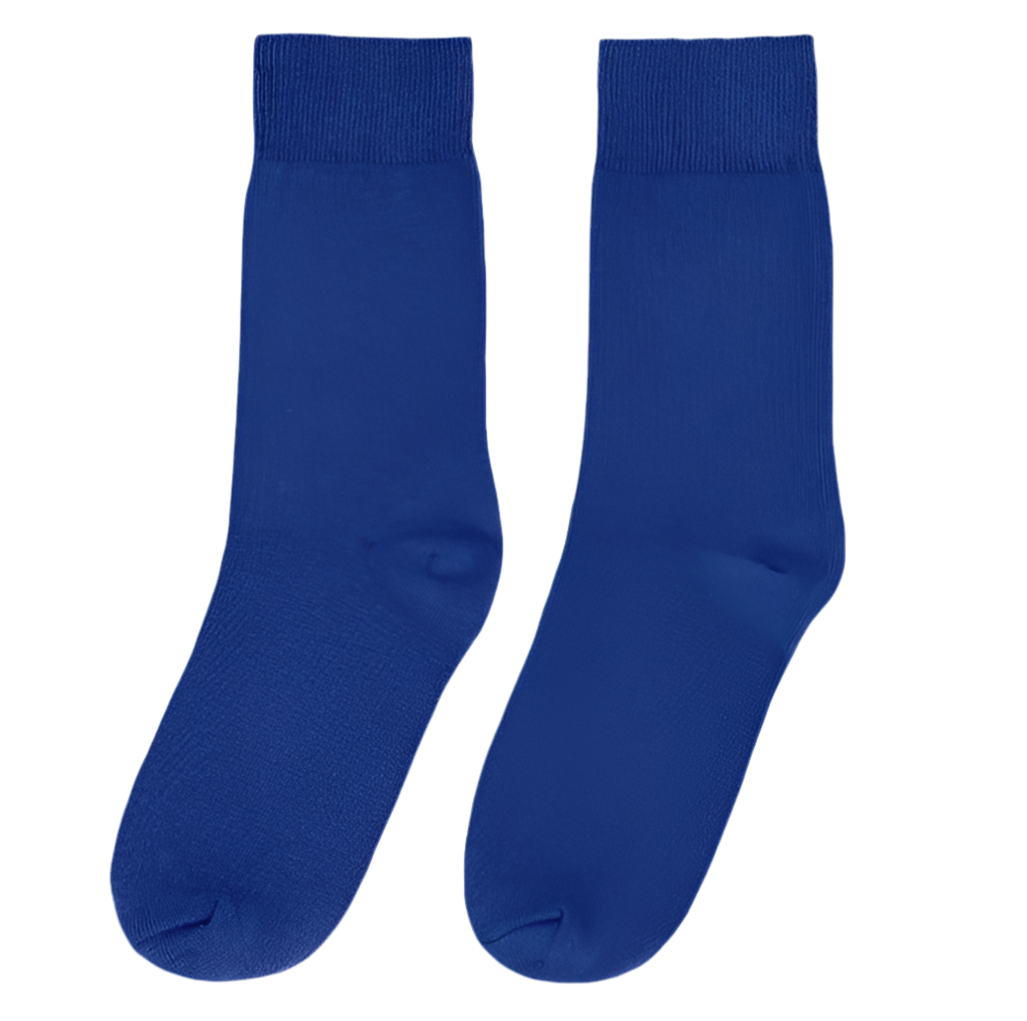 Royal Blue Cotton Short Calf-Sock