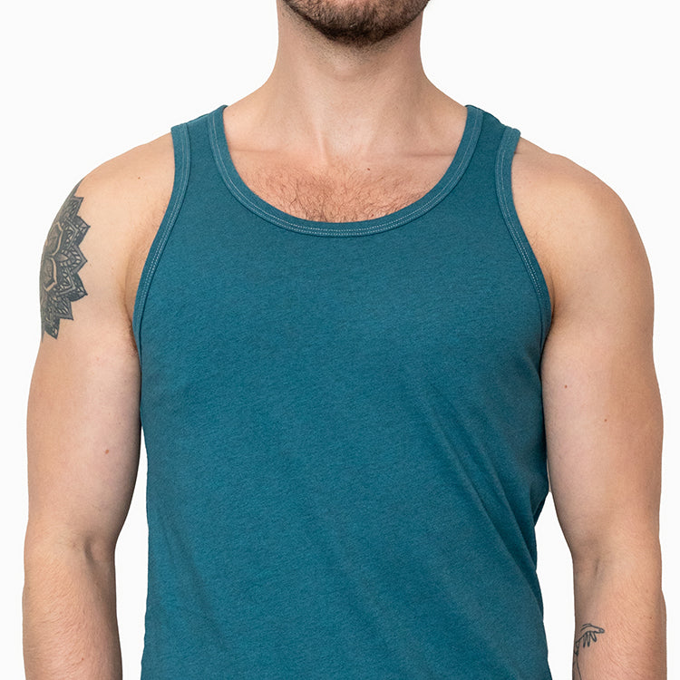 The "Bruiser" Cotton Tank Top in Teal Blue