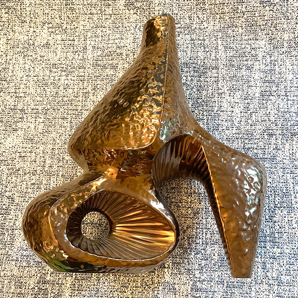 Vintage Jonathan Adler Brutalist Reform Pebbled Sculpture Vase