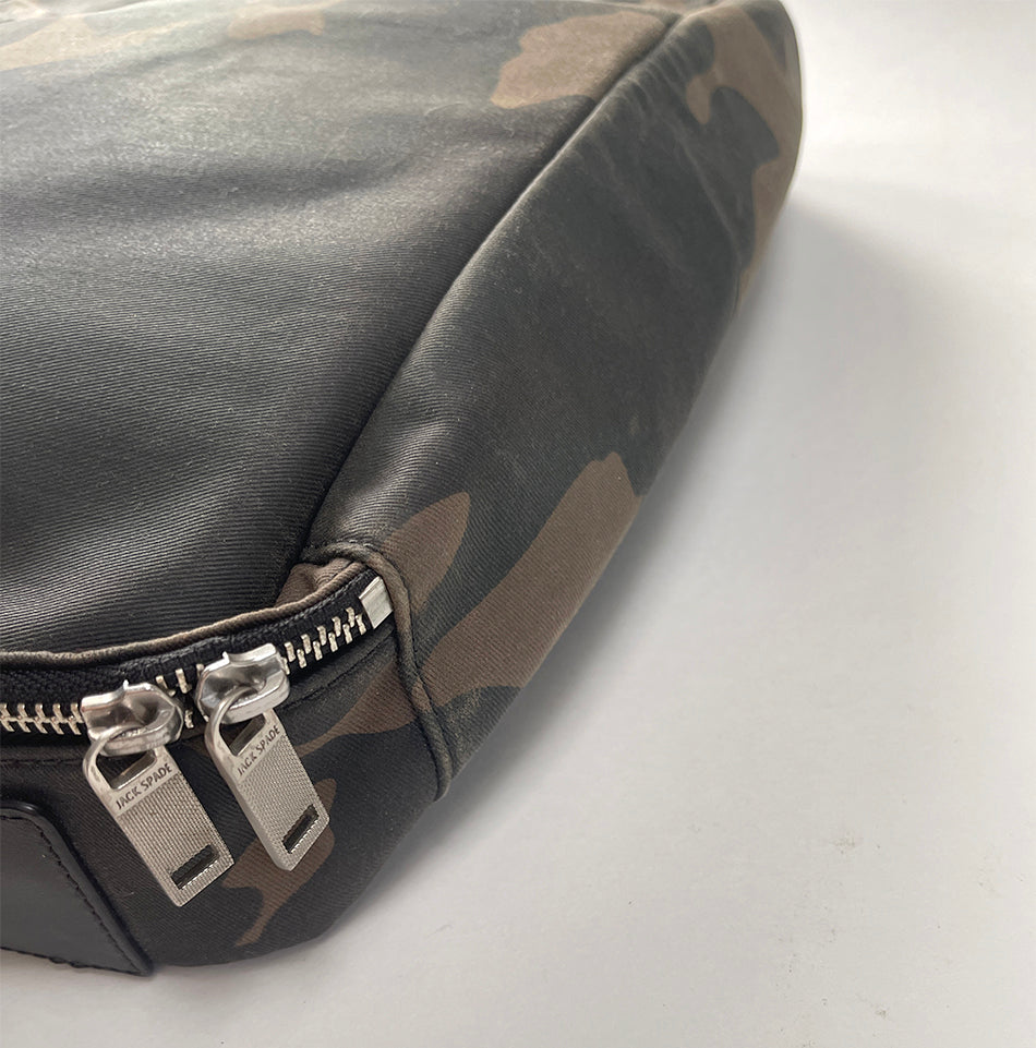 Jack Spade Camouflage & Leather Backpack / Briefcase Hybrid Bag
