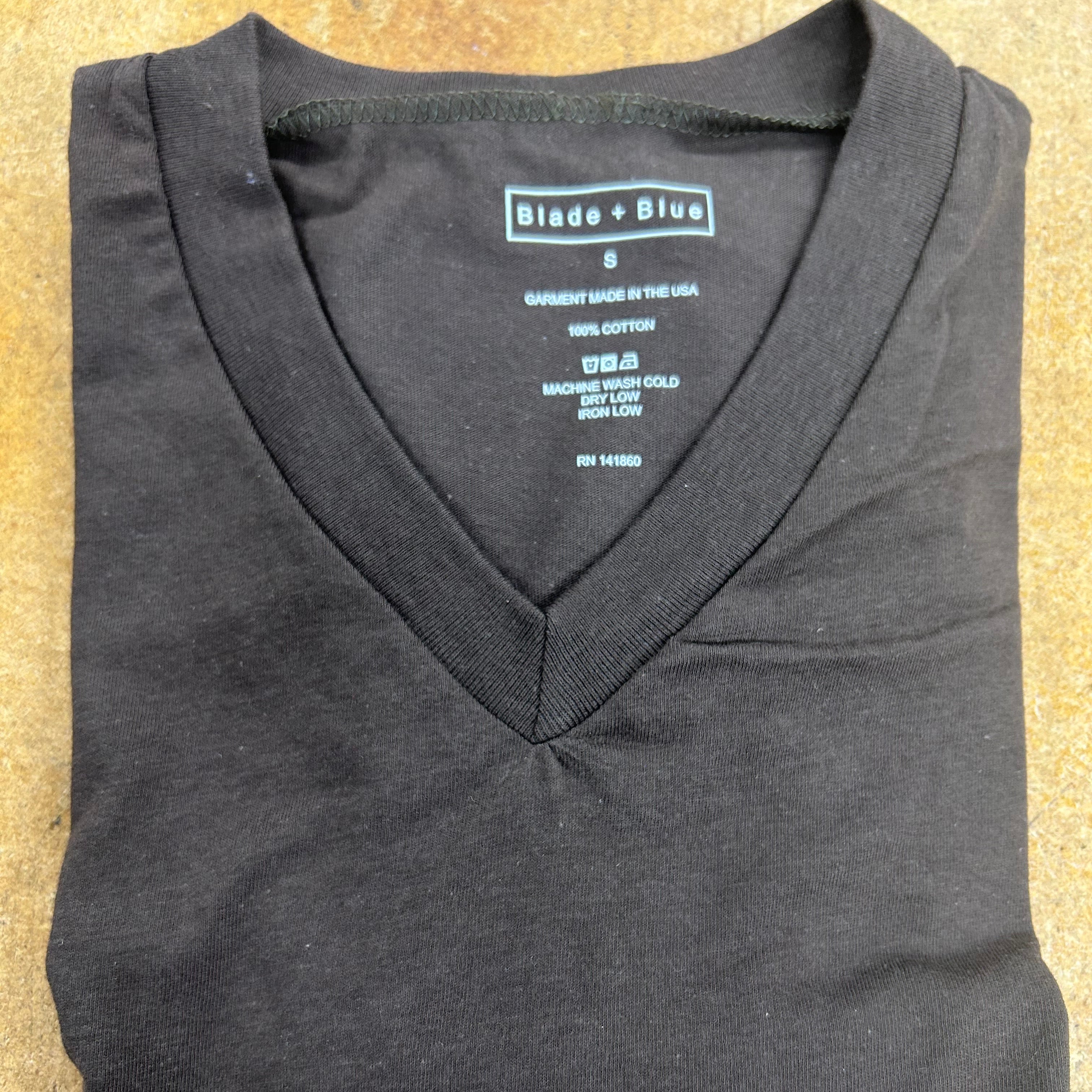 Sample Sale B1 : Chocolate Brown Short Sleeve V-Neck Tee Size SMALL