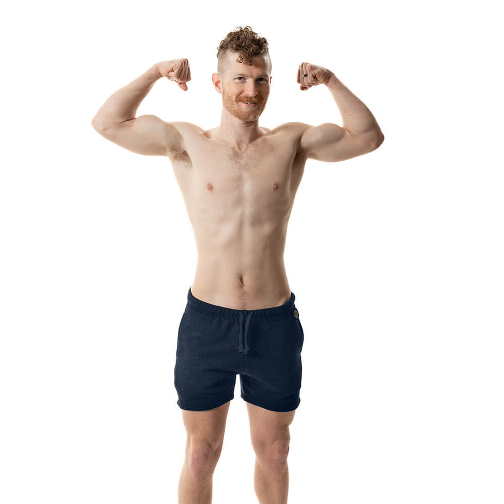 The Cruiser French Terry 5" Varsity Sweat Shorts in Blue-Black - Made In USA