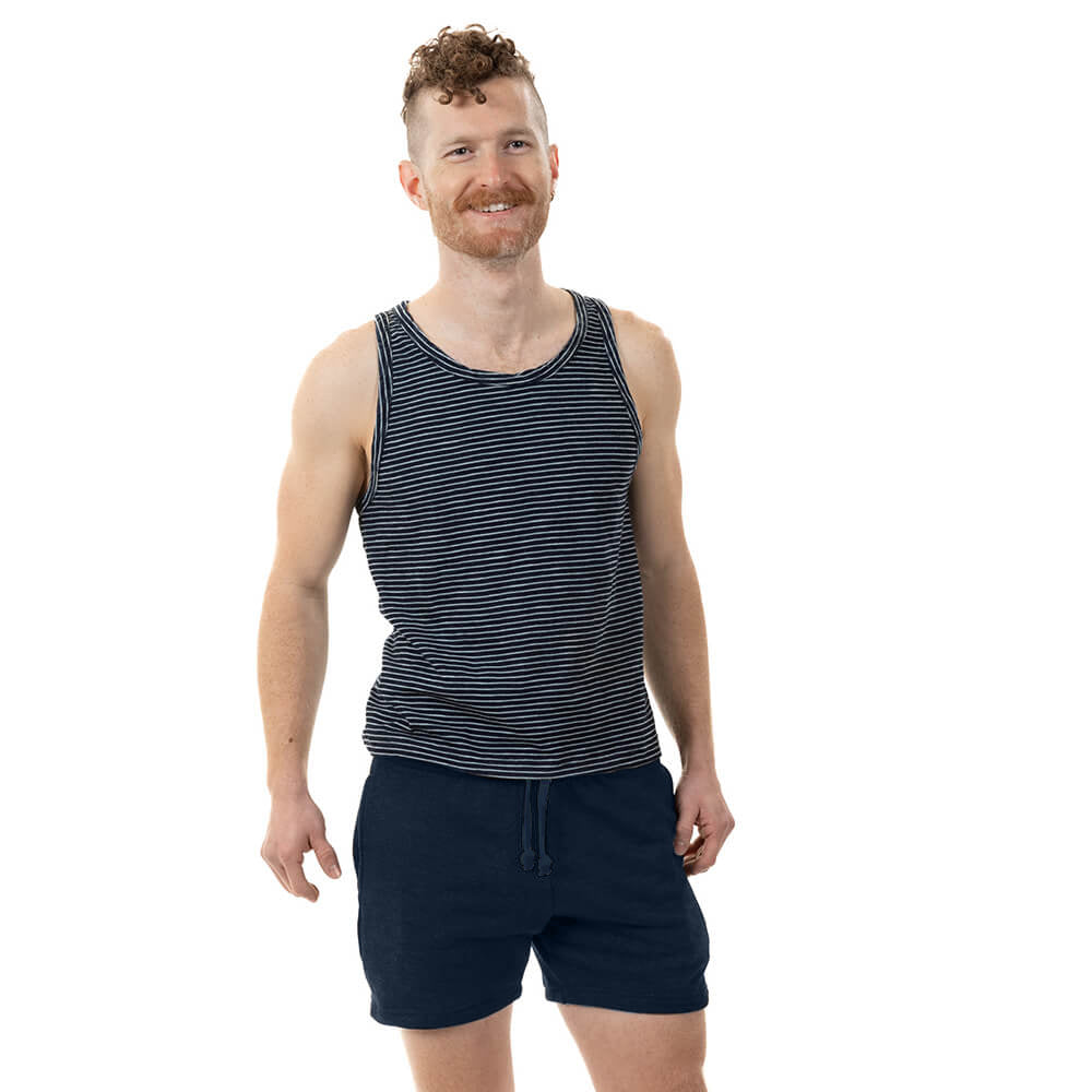 The Cruiser French Terry 5" Varsity Sweat Shorts in Blue-Black - Made In USA