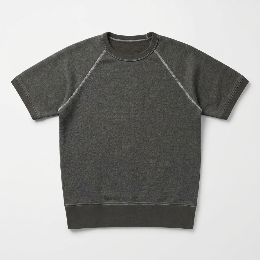 "HOLDER" Short Sleeve French Terry Short Sleeve Crewneck Sweatshirt in Army