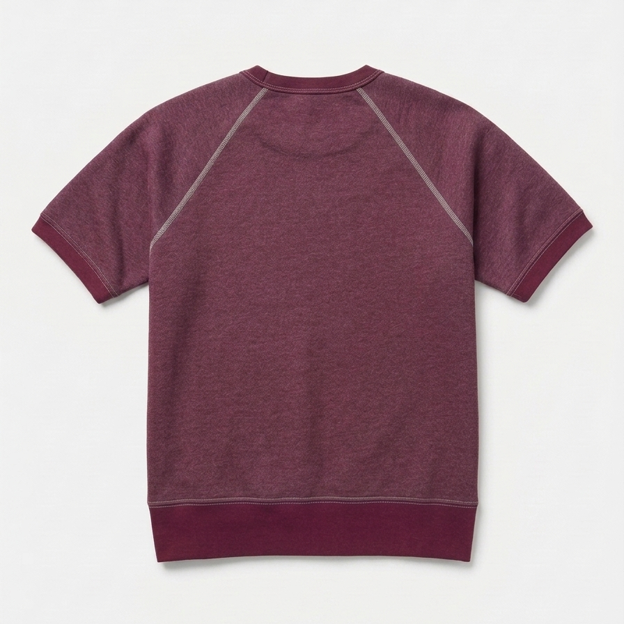 "HOLDER" Short Sleeve French Terry Short Sleeve Crewneck Sweatshirt in Wine......