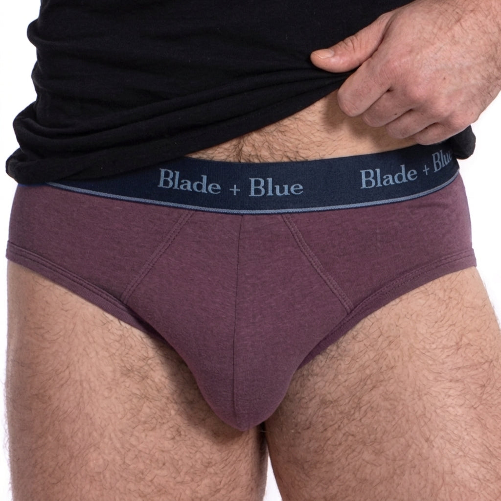 Soft Plum Low Rise Brief Underwear - Made In USA