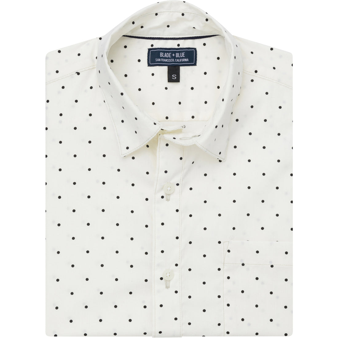 PRINCE Short Sleeve Shirt in White with Black Polka Dot Print