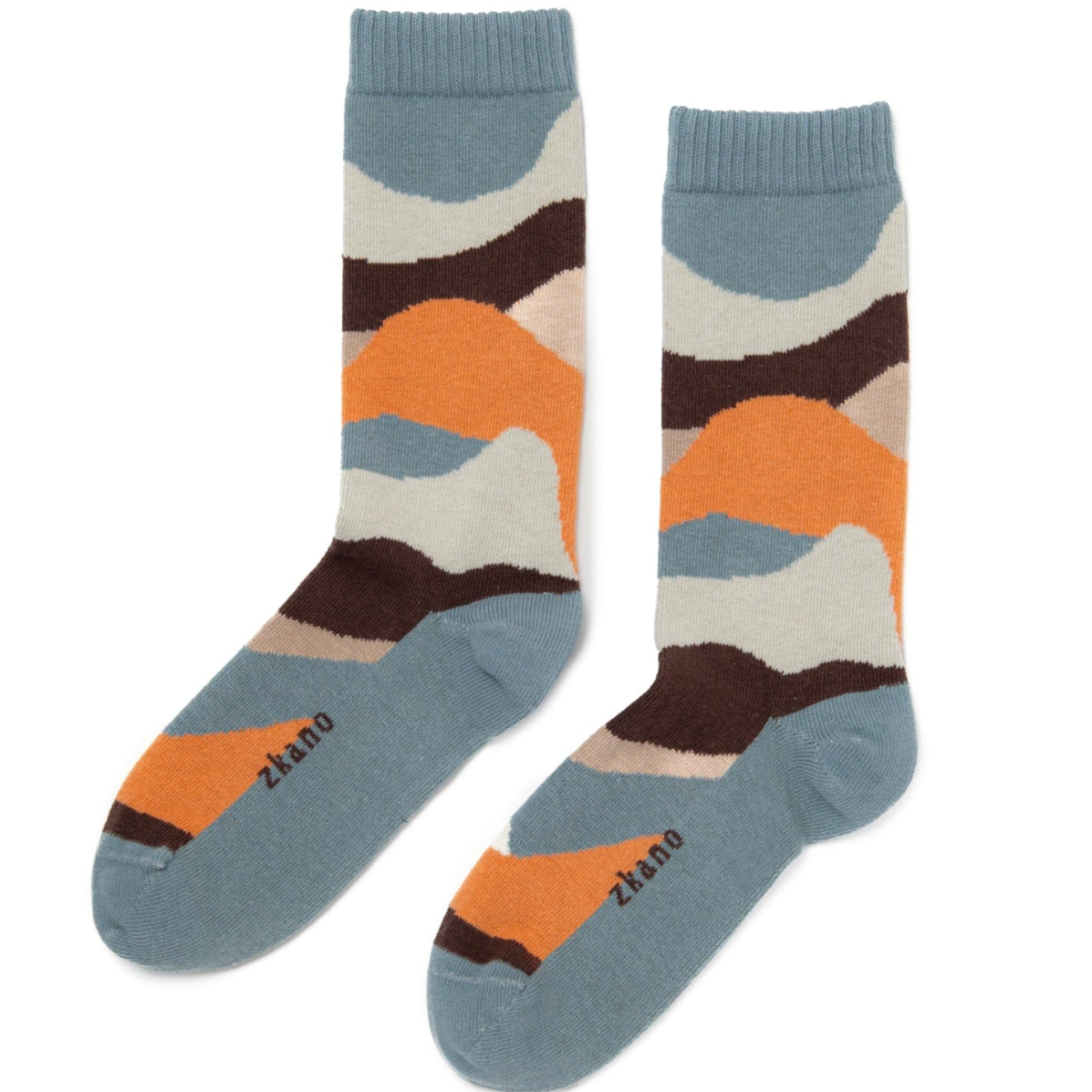 Multi Color River Crew Sock - Made In USA by Zkano