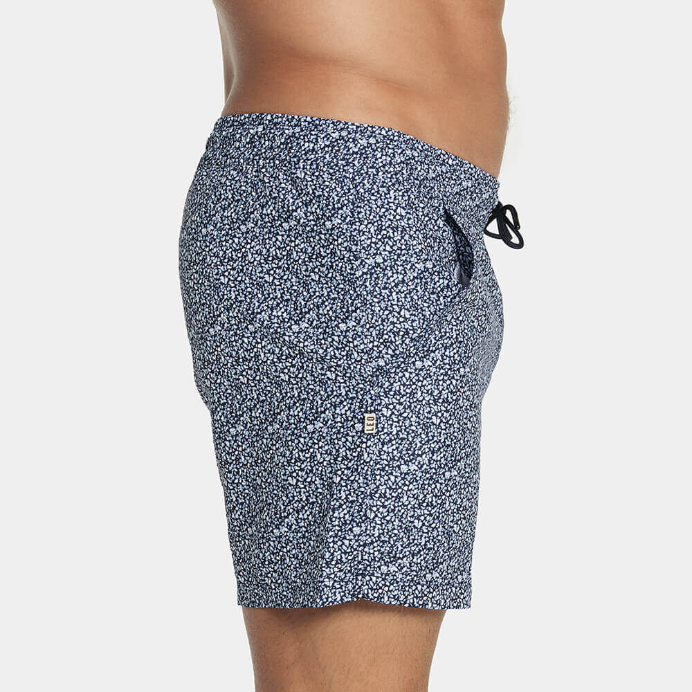 5" Inseam Swim Trunk in Blue Mini Floral