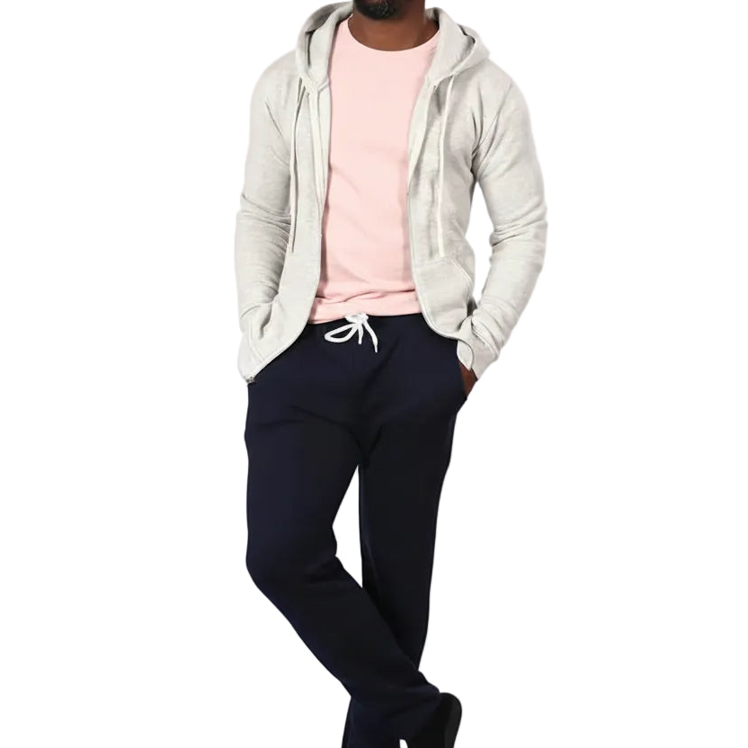 White Heather Salt & Pepper Full Zip Hoodie