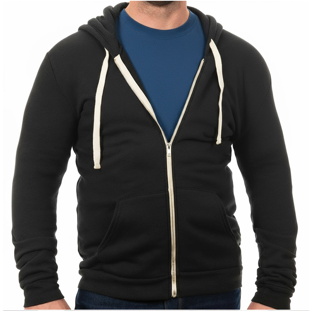 Black Tri-Blend Heather Full Zip Hoodie