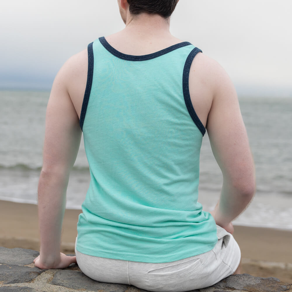 Mint Green Tri-Blend Varsity Tank Top