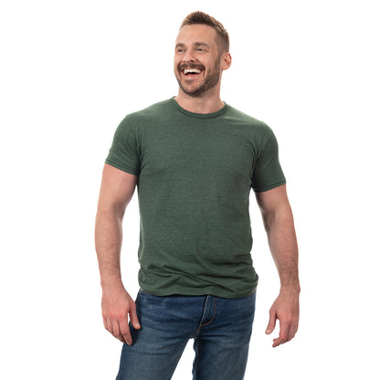 Forest Green Heather Tri-Blend Short Sleeve Solid Tee