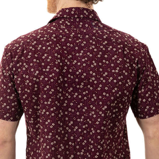 JAMISON Short Sleeve Shirt in Mulberry Purple Japanese Floral Print