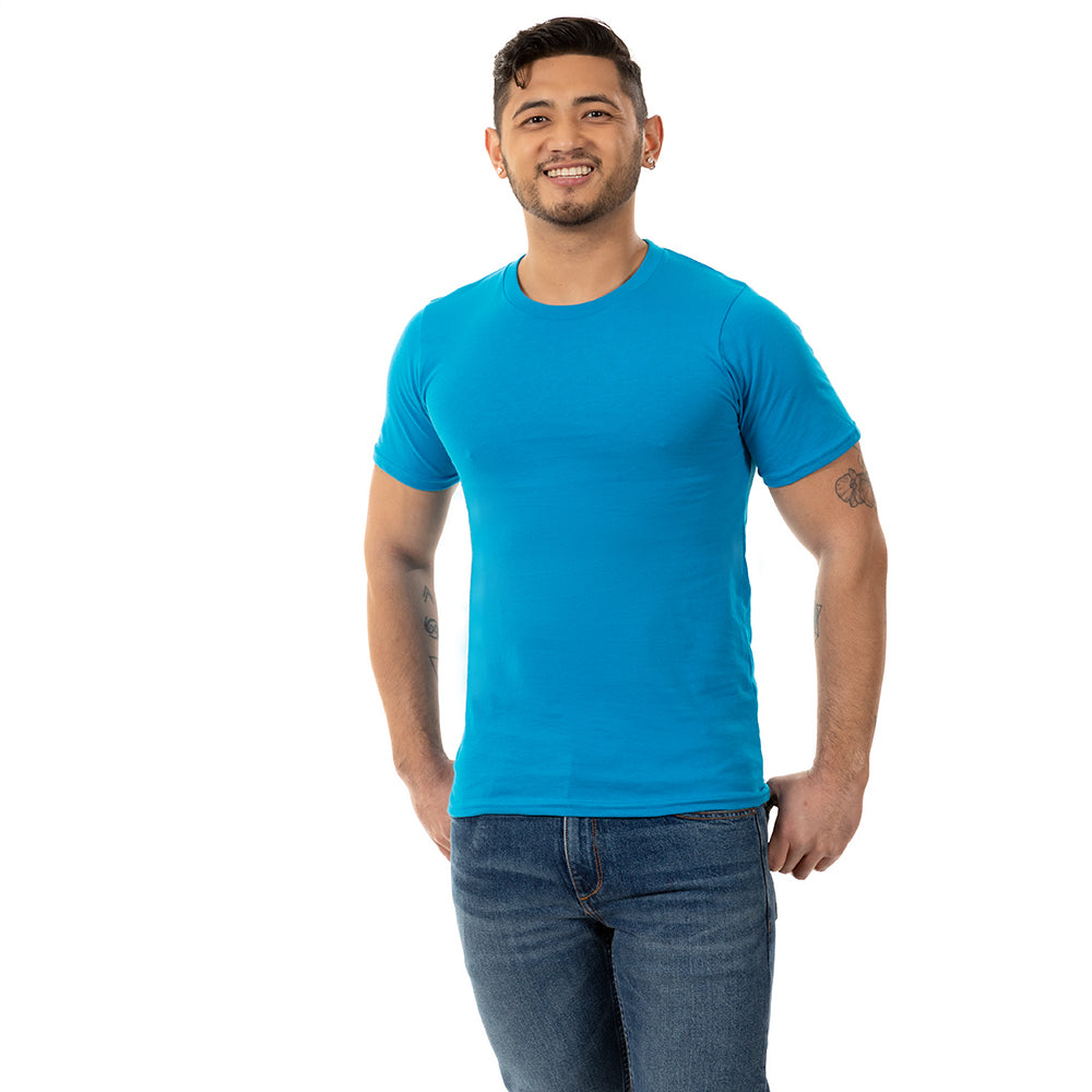 Aqua Blue Cotton T-Shirt