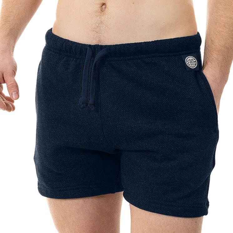 The Cruiser French Terry 5" Varsity Sweat Shorts in Blue-Black - Made In USA